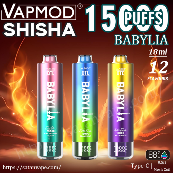 Vapmod BABYLIA 15k 15000 Puffs 2% 5% Nicotine LED Display Wholesale Retail Outstanding performance Disposable E-Cigarettes Vape